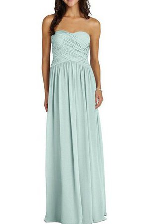 Abito da Damigella in Chiffon Lungo A-Line senza strap A Terra con Increspato - Foto 1