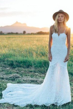 Abito da Sposa Tubino con Applique in pizzo Senza Maniche con Piega lusso - Foto 1