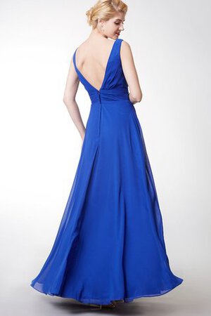 Plissiertes V-Ausschnitt romantisches prächtiges langes Brautjungfernkleid aus Chiffon - Bild 3