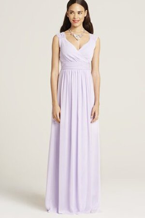 V-Ausschnitt Chiffon prächtiges Brautjungfernkleid mit gekappten Ärmeln - Bild 14