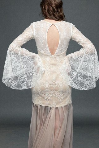 Robe de mariée nature facile trou de serrure encolure en carré avec manche longue - Photo 2