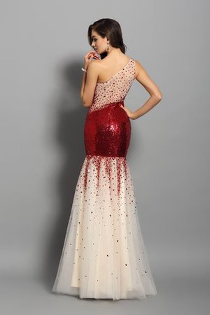 Robe de soirée longue naturel manche nulle d'épaule asymétrique de sirène - Photo 2