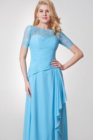 Vestido de Madrina en Gasa de Encaje Adorno de Largo de Barco de Volantes Adorno - Foto 5