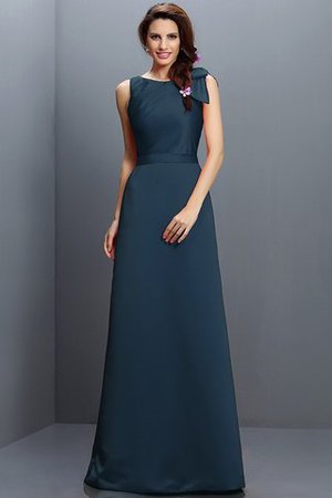 Robe demoiselle d'honneur longue en forme fermeutre eclair col en bateau en satin - Photo 10