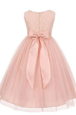 Robe de cortège enfant naturel de princesse en tulle avec ruban avec fleurs - Photo 2