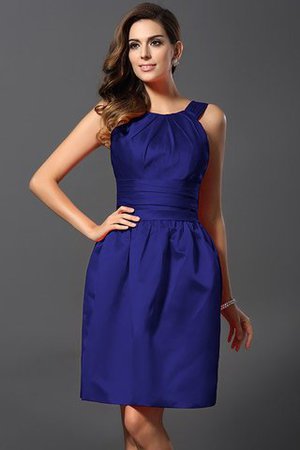 Satin Bateau Knielanges Brautjungfernkleid mit Natürlicher Taille mit Reißverschluss - Bild 26
