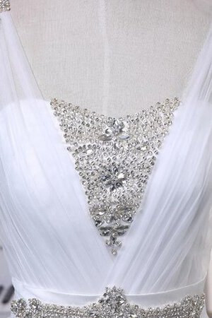 Herz-Ausschnitt normale Taille Perlenbesetztes schulterfrei A-Line bodenlanges Brautkleid - Bild 3