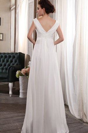 Abito da Sposa Senza Maniche in Chiffon con Criss-cross V-Scollo classico Impero - Foto 2