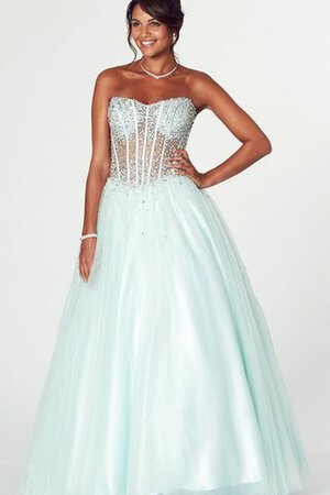 Robe de bal classique avec perle longueur au ras du sol textile en tulle avec sans manches - Photo 1