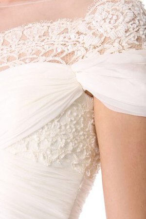 Robe de mariée informel noeud avec décoration dentelle avec chiffon avec manche courte - Photo 4
