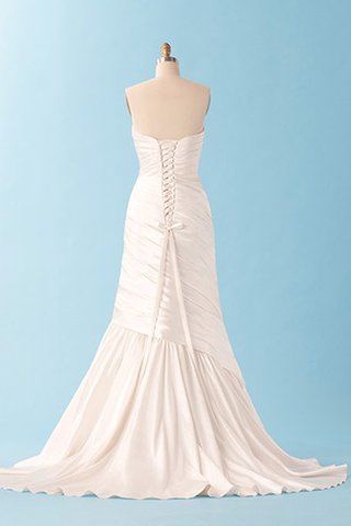 Robe de mariée naturel ruché en taffetas avec sans manches entrecroisé - Photo 2