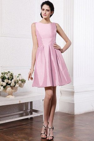 A-Line Normale Taille Schaufel-Ausschnitt Mini Brautjungfernkleid aus Taft - Bild 21