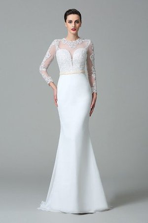 Robe de mariée elégant longue naturel de sirène avec manche longue - Photo 3