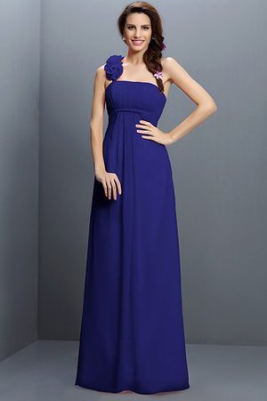 Robe demoiselle d'honneur longue en chiffon de bustier avec zip avec fleurs - Photo 24