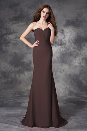 Robe demoiselle d'honneur longue naturel de sirène avec chiffon ruché - Photo 7