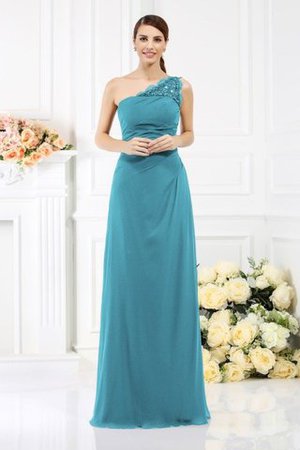 One Schulter Enges Ärmelloses Anständiges Brautjungfernkleid mit Reißverschluss - Bild 3