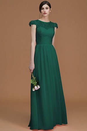 A-Linie Normale Taille Reißverschluss Bodenlanges Brautjungfernkleid mit Bordüre - Bild 15