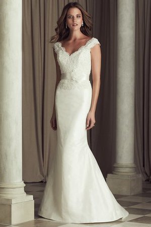 Normale Taille Garten Halle Spitze tiefer V-Ausschnitt modisches Brautkleid - Bild 1