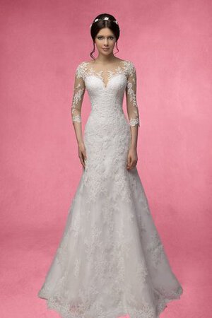 Abito da Sposa Sirena in pizzo con Fiore con Bottone Spazzola Treno in Pizzo - Foto 1