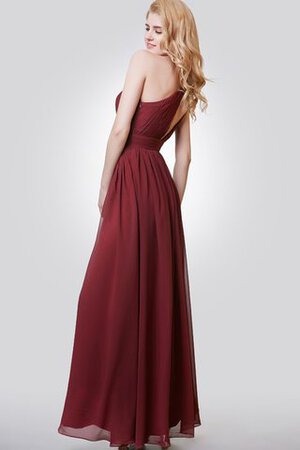 Robe demoiselle d'honneur elégant plissé manche nulle trou serre avec chiffon - Photo 3