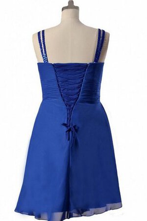Chiffon Ärmellos A-Linie natürliche Taile kurzes Brautjungfernkleid - Bild 3