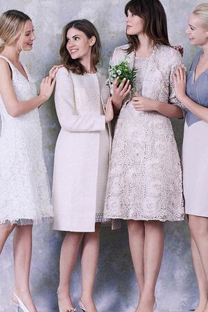 Abito da Sposa Elegante in Pizzo con Piega moda Semplice Tubino - Foto 6