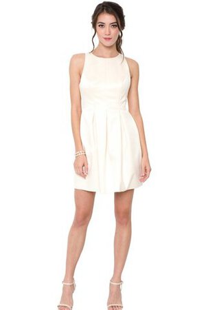 Robe de graduation bref facile en satin avec zip a-ligne - Photo 5