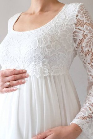 Exquisit Bodenlanges Pompöse Brautkleid mit Empire Taille aus Chiffon - Bild 3
