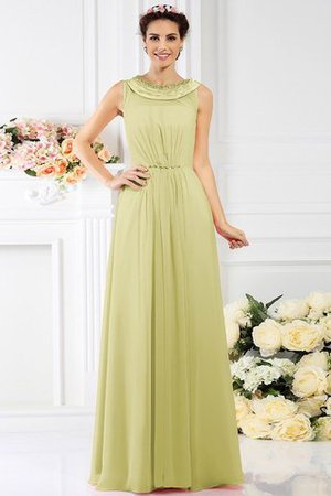 Boot-Ausschnitt Chiffon Reißverschluss Prinzessin Bodenlanges Brautjungfernkleid - Bild 6