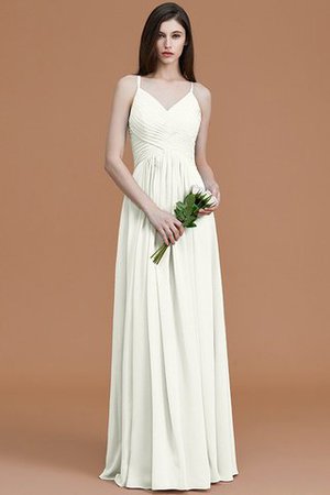 Robe demoiselle d'honneur naturel de princesse ruché avec chiffon avec sans manches - Photo 22