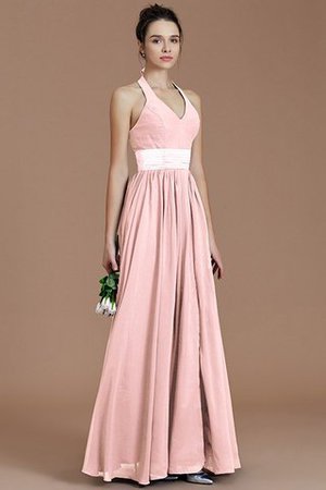Normale Taille A-Line Ärmelloses Bodenlanges Brautjungfernkleid aus Chiffon - Bild 25