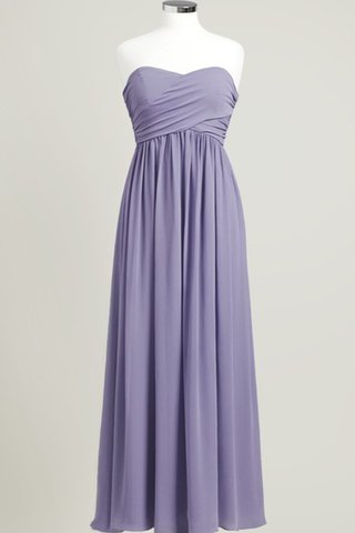Robe demoiselle d'honneur plissé longue de col en cœur ruché - Photo 2
