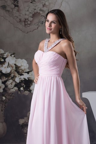 Robe de soirée longue plissé en chiffon entrecroisé avec perle - Photo 2