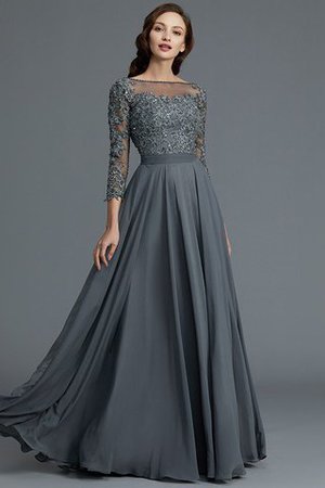 Prinzessin A-Linie Normale Taille Bodenlanges Brautmutterkleid aus Chiffon - Bild 5