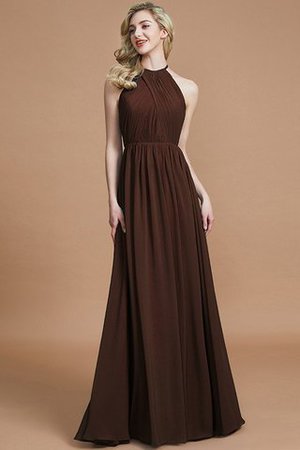 Robe demoiselle d'honneur naturel a-ligne manche nulle en chiffon de princesse - Photo 12