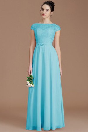 Robe demoiselle d'honneur naturel fermeutre eclair ligne a de col bateau en chiffon - Photo 8