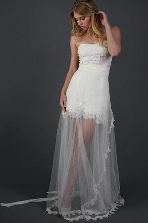 Abito da Sposa Formale E Informale con Increspato Naturale in pizzo Cuore Senza Maniche - Foto 5