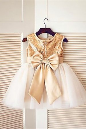 A Linie Ärmelloses Paillette Blumenmädchenkleid mit Reißverschluss mit Pailletten - Bild 3