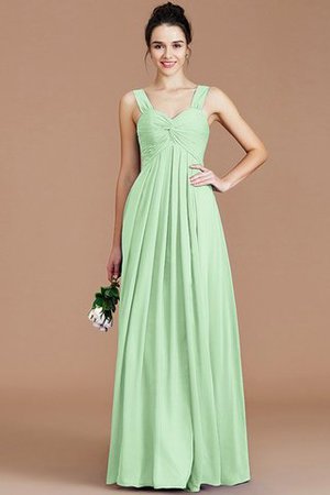 Robe demoiselle d'honneur naturel en chiffon de col en cœur jusqu'au sol d'empire - Photo 32