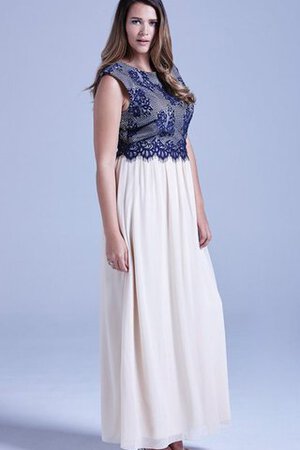 Chiffon langes Brautjungfernkleid mit Bordüre mit gekappten Ärmeln - Bild 3