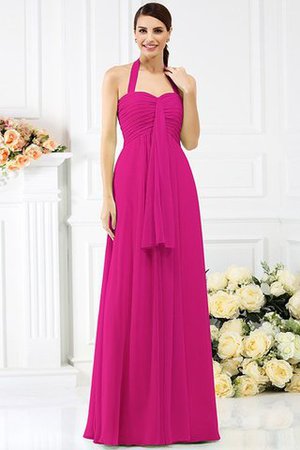 Robe demoiselle d'honneur plissage longue avec sans manches de dos nu en chiffon - Photo 11