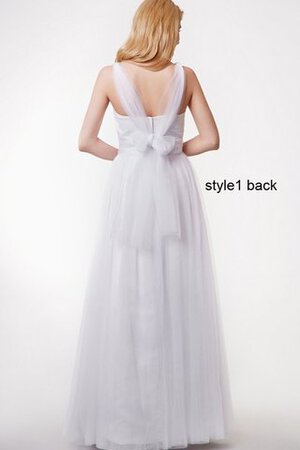 Abito da Damigella A-Line Cuore in Tulle Elegante Senza Maniche con Fusciacca - Foto 3