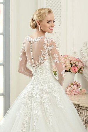 Abito da Sposa Elegante A Terra Coda A Strascico Corto largo con Bottone in Pizzo - Foto 3