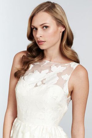 Abito da Sposa Sotto Ginocchio A-Line Elegante Barchetta in Organza Formale E Informale - Foto 3