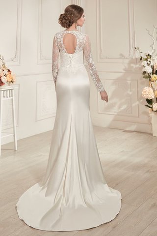 Robe de mariée humble elégant simple avec manche longue de traîne courte - Photo 2