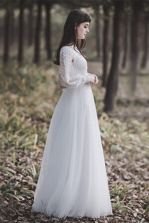 Robe de mariée ligne a parfait longueur au ras du sol modeste naturel - Photo 3