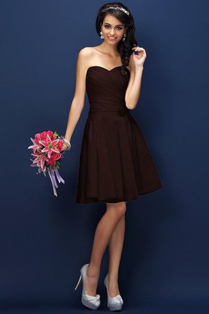 Robe demoiselle d'honneur bref naturel plissé au drapée textile taffetas - Photo 5