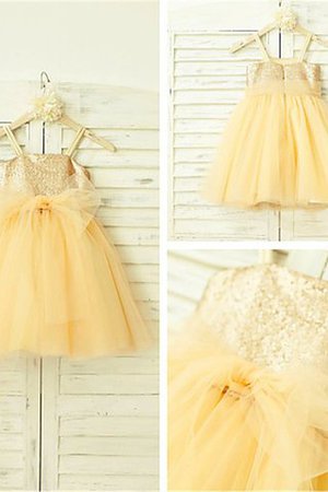 Ärmelloses Tüll Spaghetti Träger Prinzessin Blumenmädchenkleid mit Reißverschluss - Bild 1