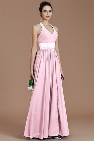 Normale Taille A-Line Ärmelloses Bodenlanges Brautjungfernkleid aus Chiffon - Bild 34