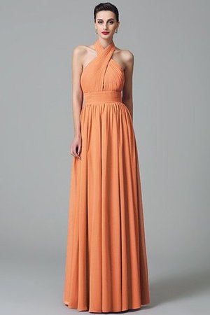 Robe demoiselle d'honneur a-ligne de princesse de lotus de dos nu avec chiffon - Photo 20